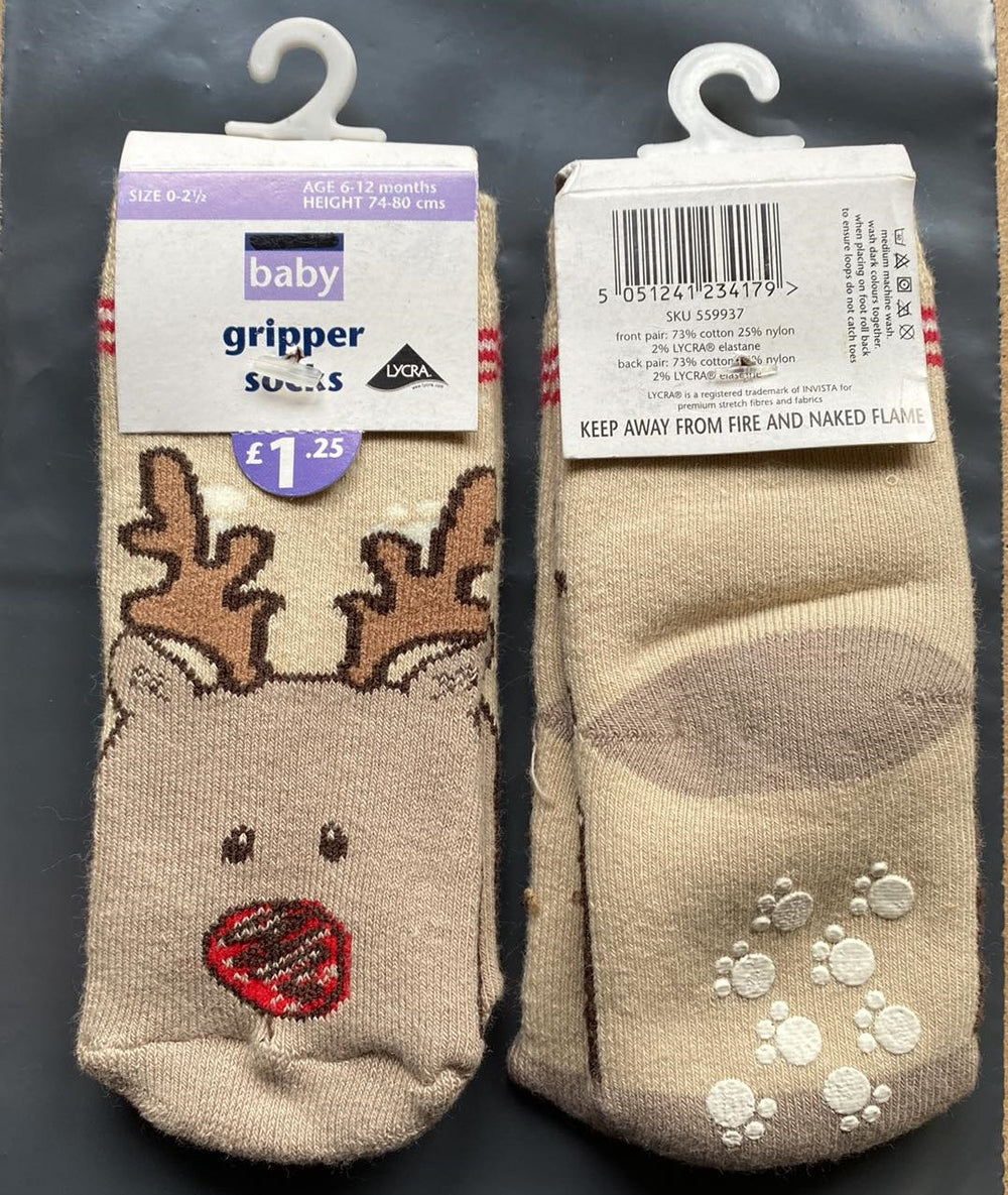 Baby Reindeer Gripper Socks